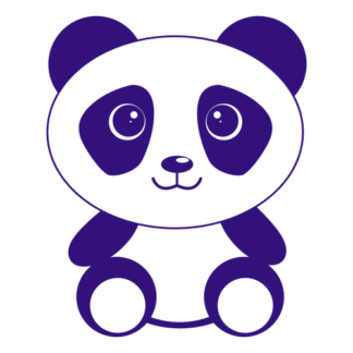 Cute Begging Panda Decal (Purple)